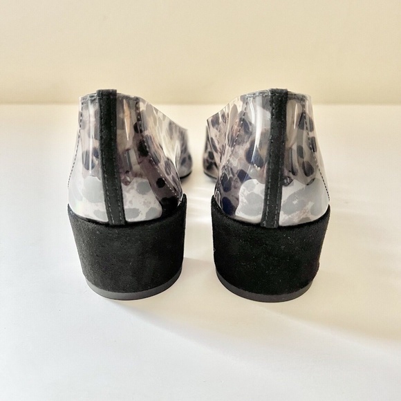 BY FAR Andrea Leopard Print PVC Block Heel Pumps in Black - Picture 9 of 12